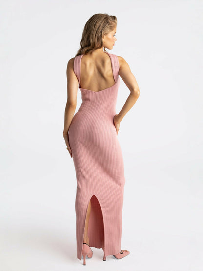 Nana Jacqueline Estelle Knit Dress: Pink Maxi Dress for Date Night Pink