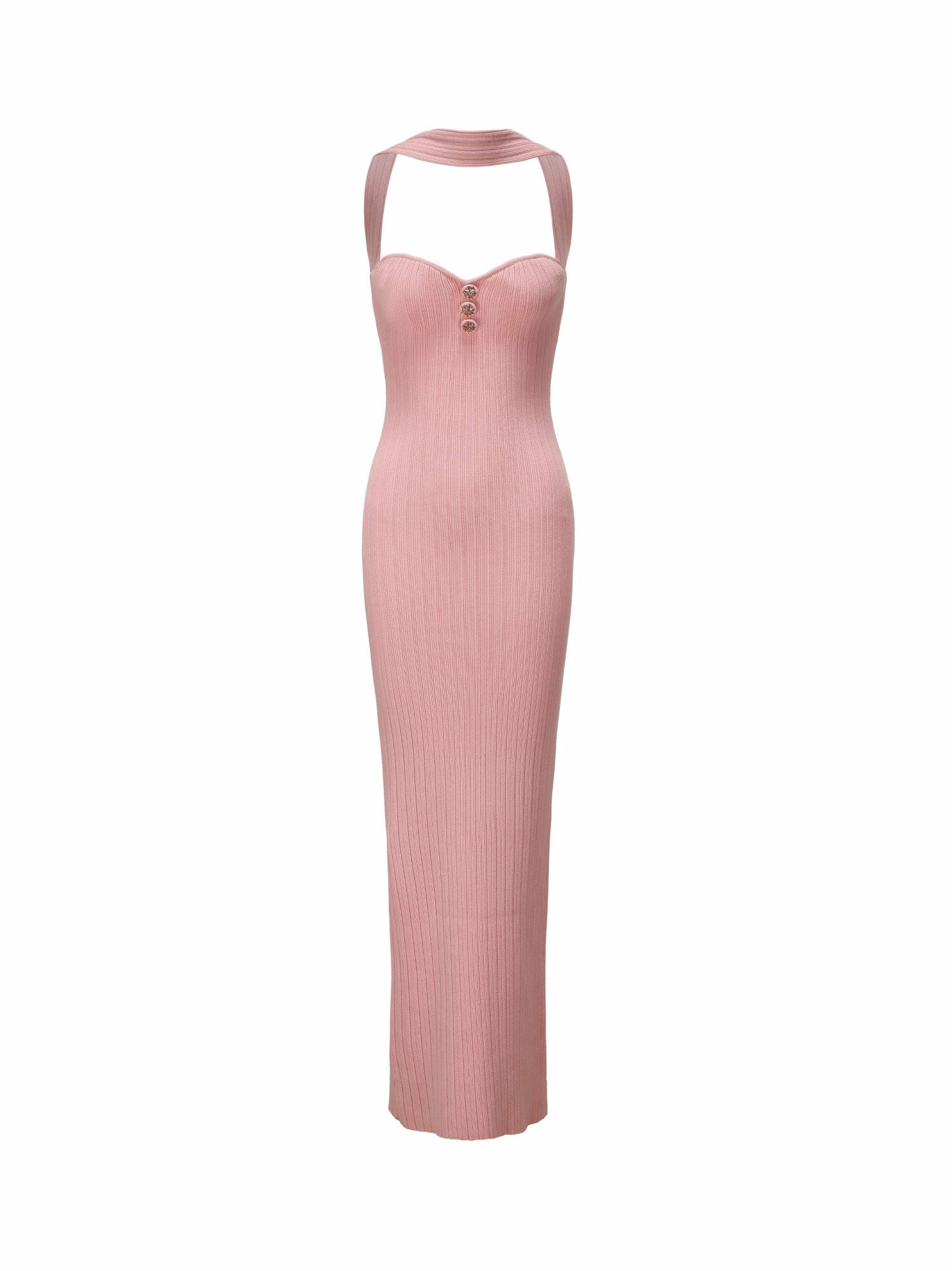Nana Jacqueline Estelle Knit Dress: Pink Maxi Dress for Date Night Pink