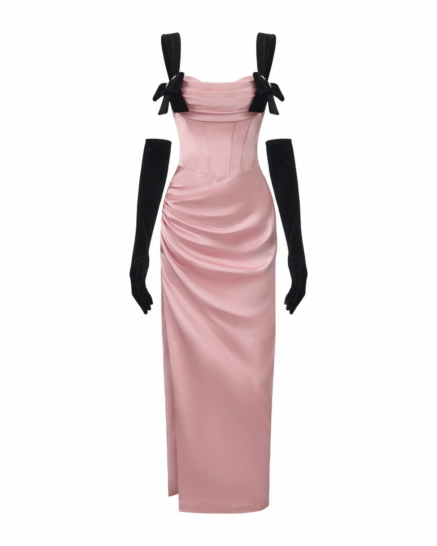 Nana Jacqueline Grace Bow Maxi Dress: Pink Maxi Dress for Formal Wedding Guest Pink