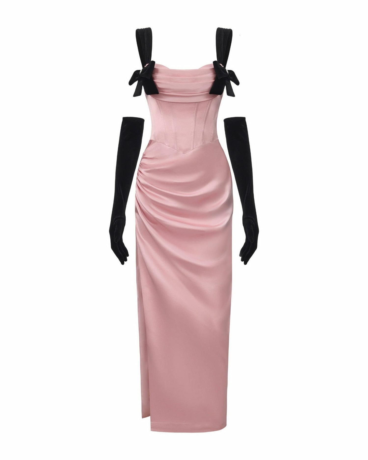 Nana Jacqueline Grace Bow Maxi Dress: Pink Maxi Dress for Formal Wedding Guest Pink
