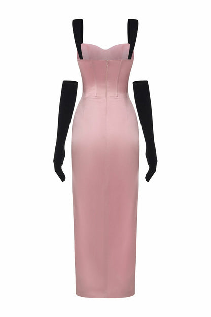 Nana Jacqueline Grace Bow Maxi Dress: Pink Maxi Dress for Formal Wedding Guest Pink