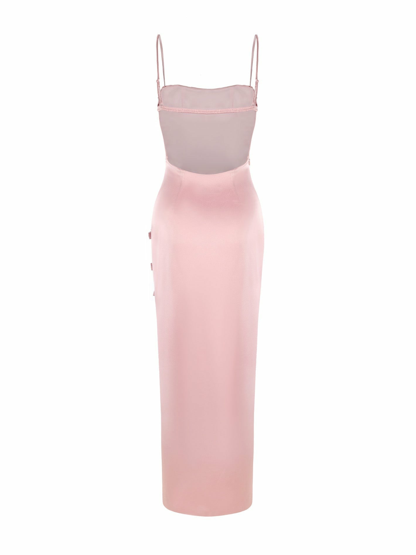 Nana Jacqueline Amy Satin Dress: Pink Maxi Dress for Formal Wedding Guest Pink