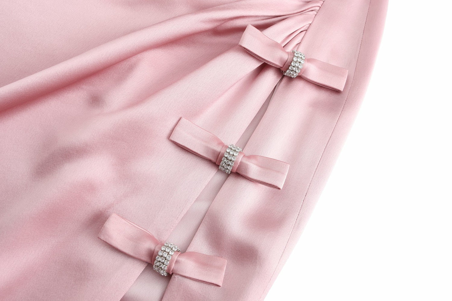 Nana Jacqueline Amy Satin Dress: Pink Maxi Dress for Formal Wedding Guest Pink