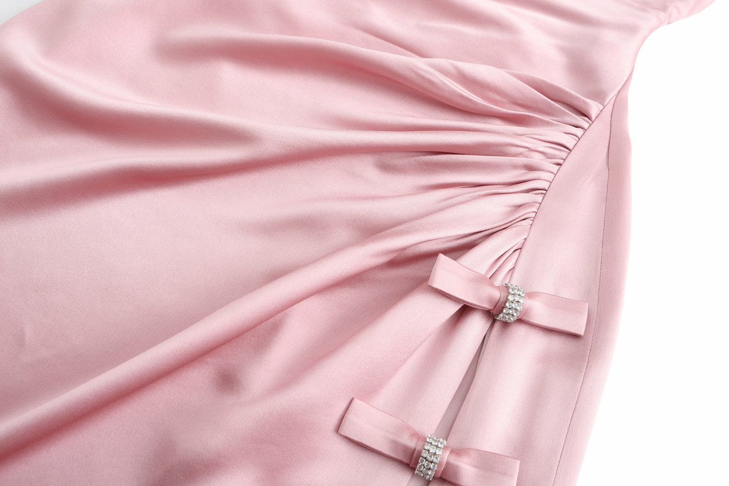 Nana Jacqueline Amy Satin Dress: Pink Maxi Dress for Formal Wedding Guest Pink