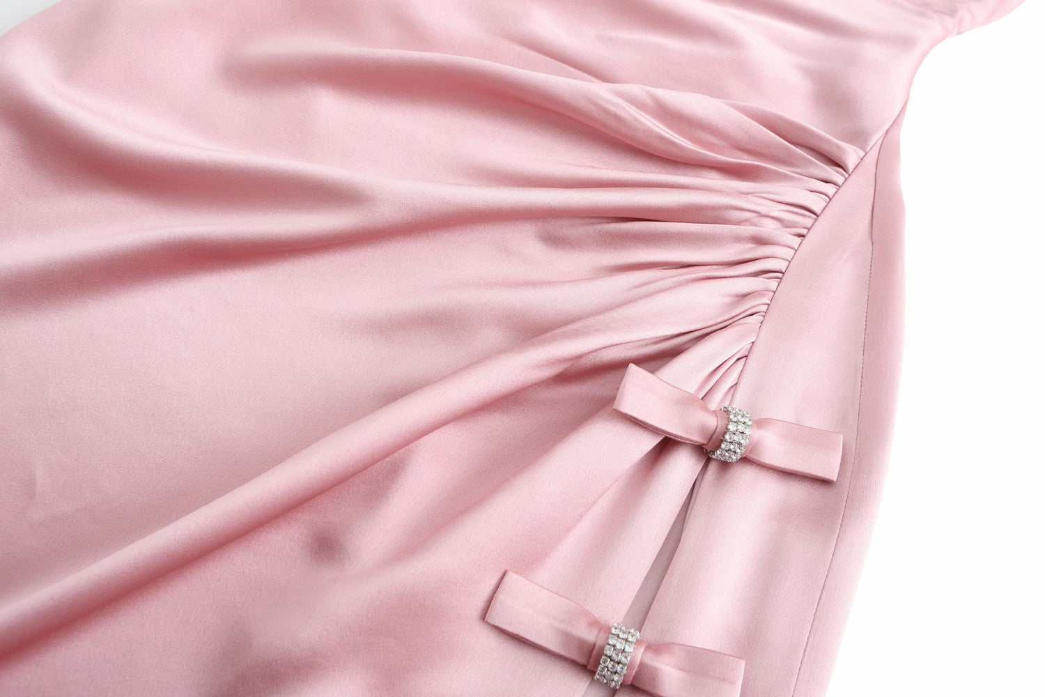 Nana Jacqueline Amy Satin Dress: Pink Maxi Dress for Formal Wedding Guest Pink