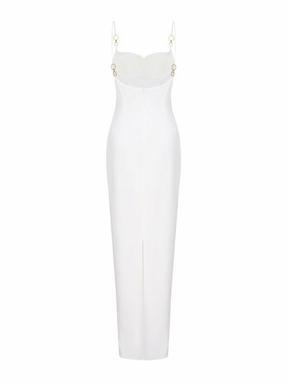 Nana Jacqueline Cynthia Dress: White Maxi Dress for Rehearsal Dinner White