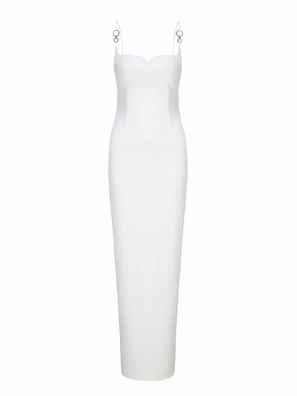 Nana Jacqueline Cynthia Dress: White Maxi Dress for Rehearsal Dinner White