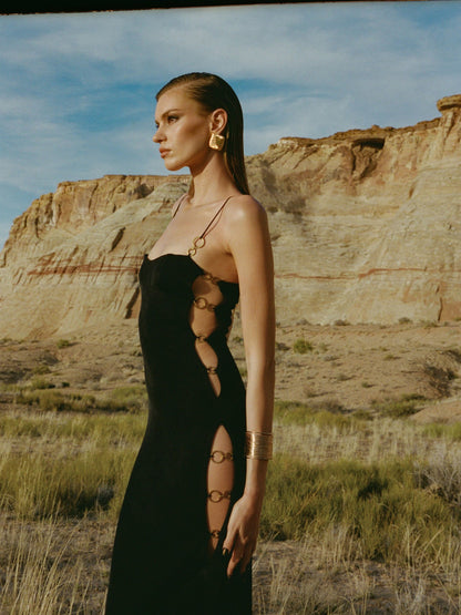 Nana Jacqueline Adeline Dress: Black Maxi Dress for Cocktail Party Black