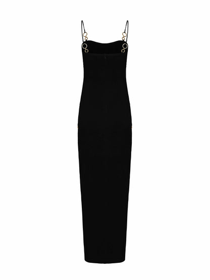 Nana Jacqueline Adeline Dress: Black Maxi Dress for Cocktail Party Black