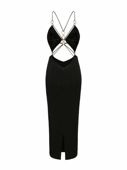 Nana Jacqueline Chiara Dress: Black Maxi Dress for Cocktail Party Black