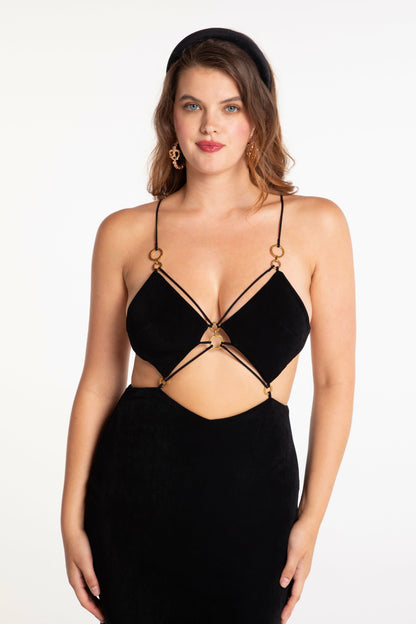 Nana Jacqueline Chiara Dress: Black Maxi Dress for Cocktail Party Black
