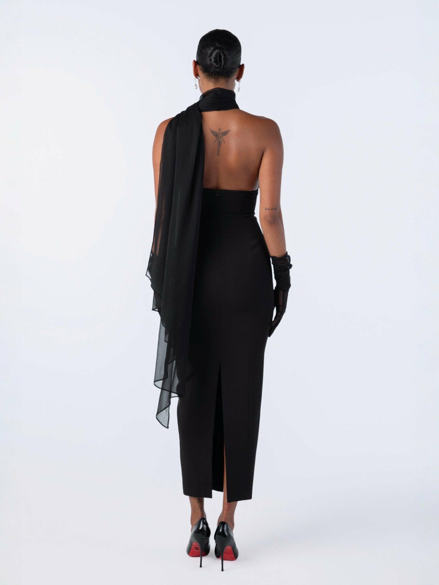 Nana Jacqueline Camella Dress: Black Midi Dress for Cocktail Party Black