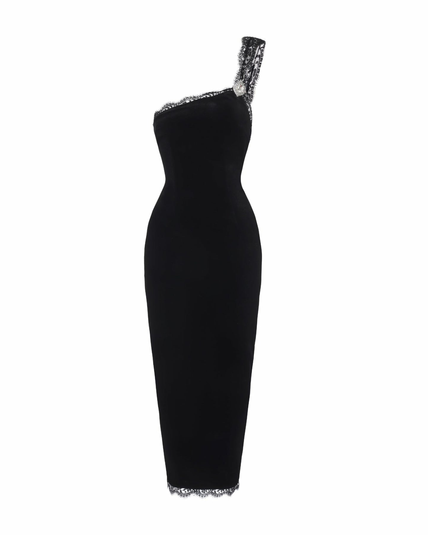 Nana Jacqueline Angelica Velvet Maxi Dress: Black Maxi Dress for Cocktail Party Black
