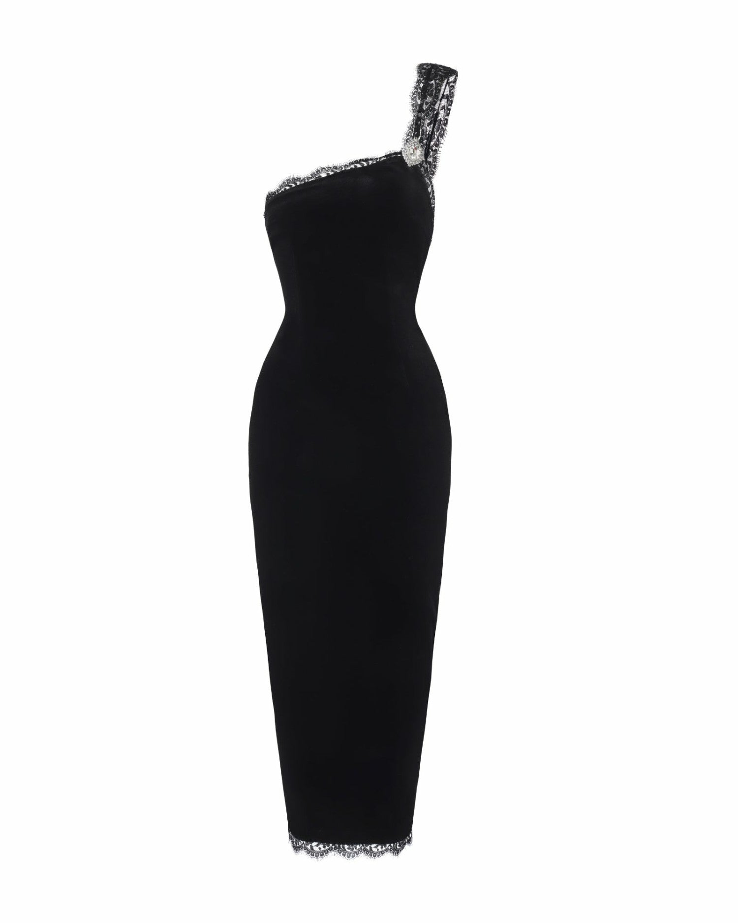 Nana Jacqueline Angelica Velvet Maxi Dress: Black Maxi Dress for Cocktail Party Black