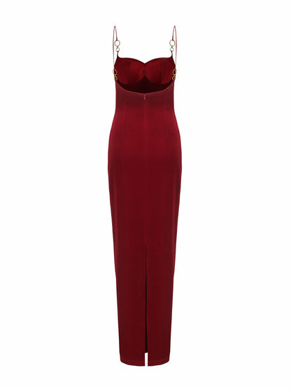 Nana Jacqueline Gigi Dress: Red Maxi Dress for Formal Wedding Guest Red