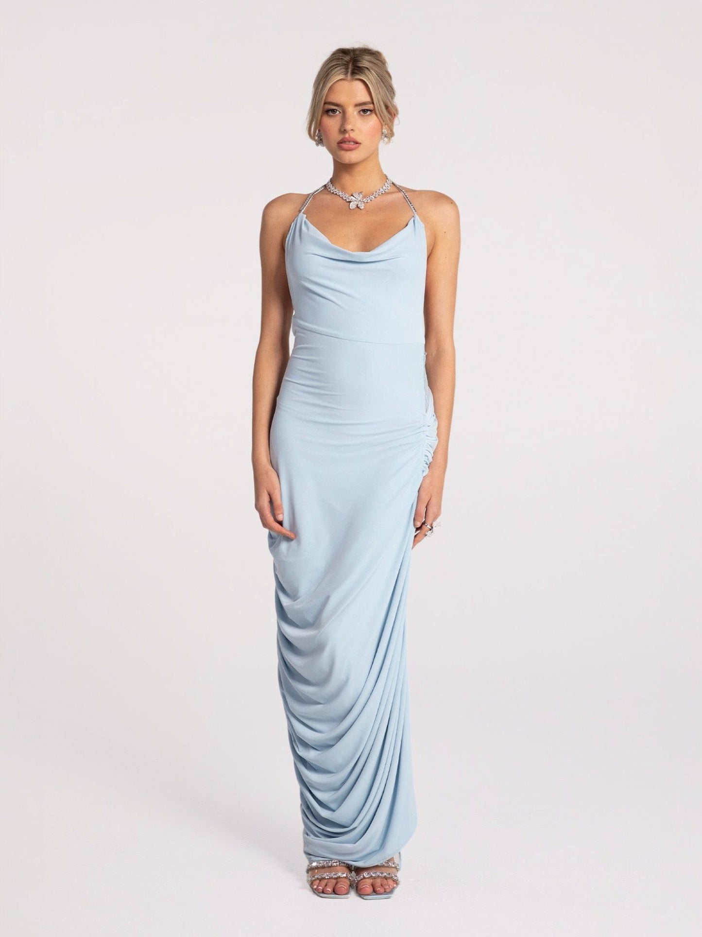 Nana Jacqueline Sorine Dress: Blue Maxi Dress for Formal Wedding Guest Blue
