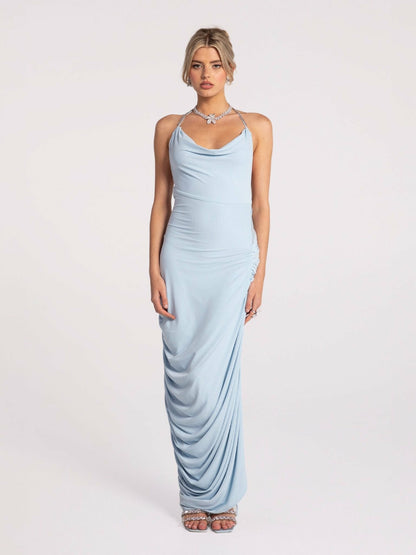 Nana Jacqueline Sorine Dress: Blue Maxi Dress for Formal Wedding Guest Blue
