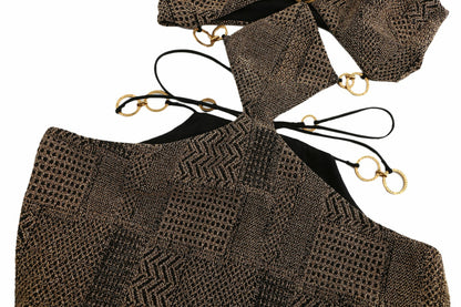 Nana Jacqueline Omaira Dress: Gold Midi Dress for Cocktail Party Gold