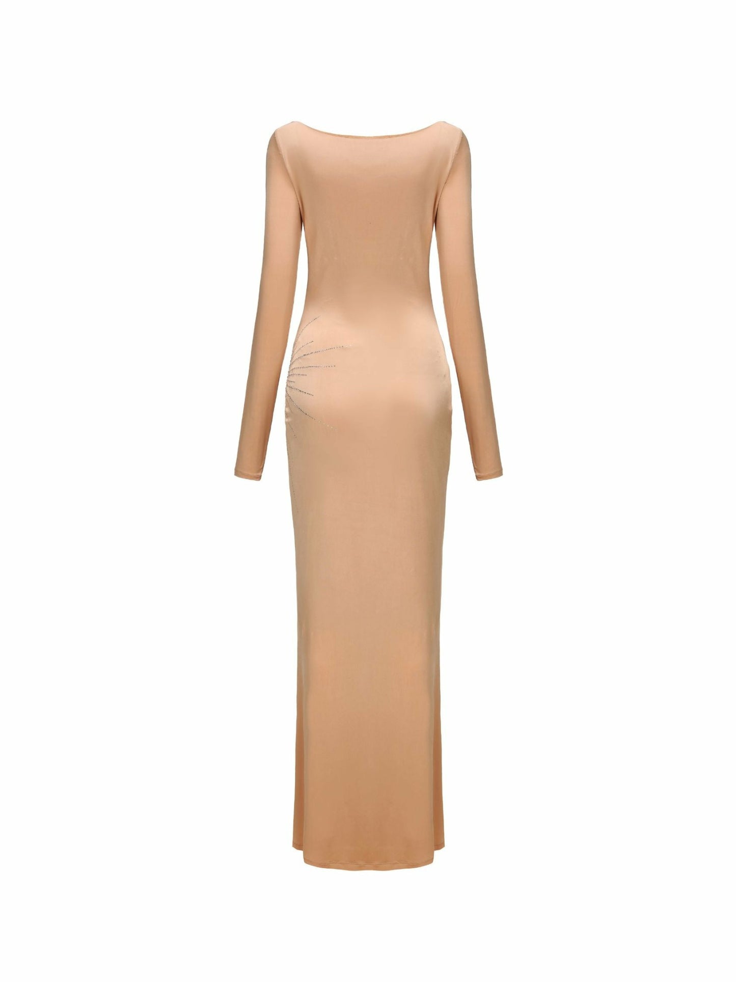 Nana Jacqueline Courtney Dress: Nude Maxi Dress for Formal Wedding Guest Nude