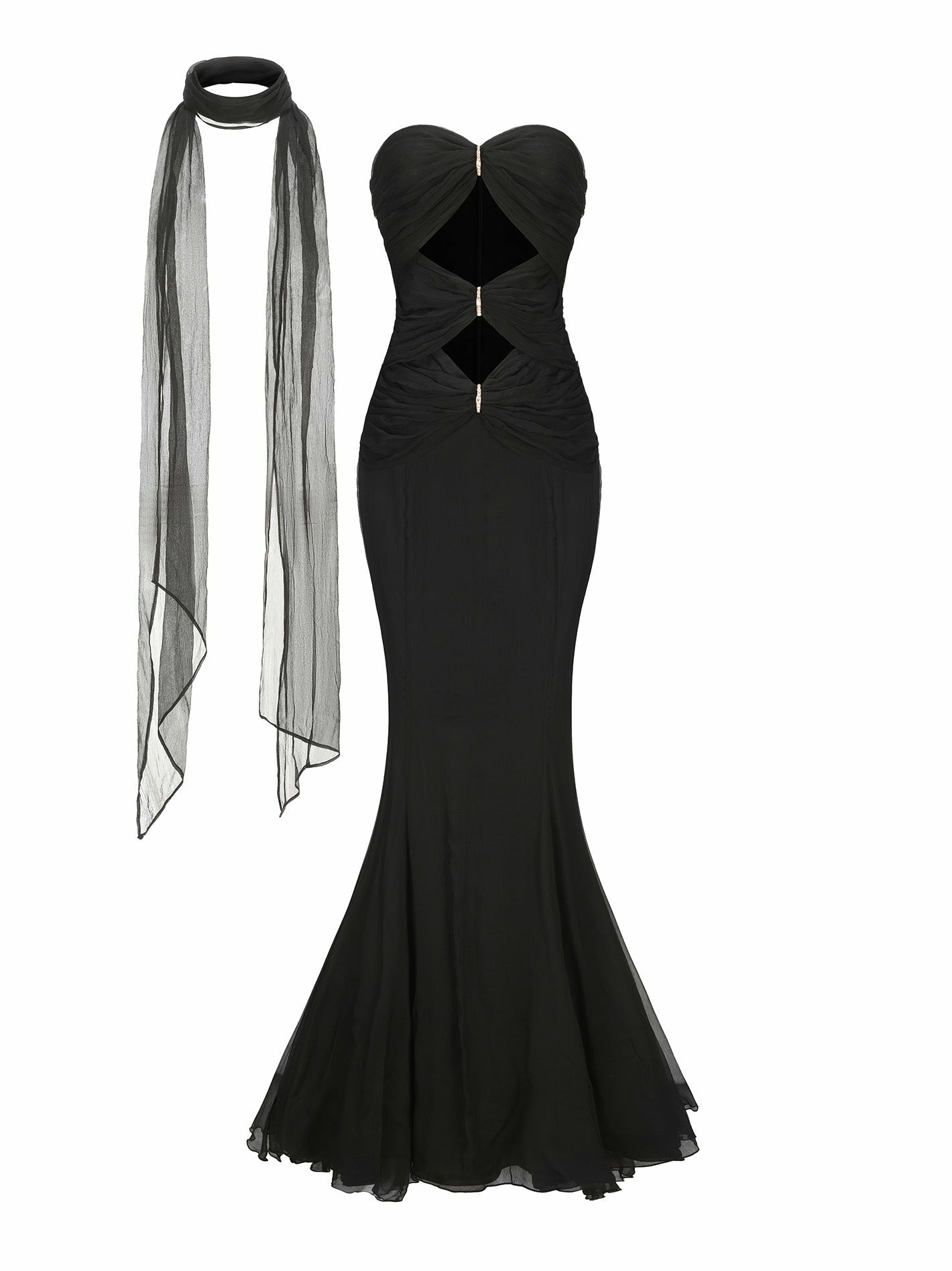 Nana Jacqueline Cassandra Dress: Black Maxi Dress for Formal Wedding Guest Black