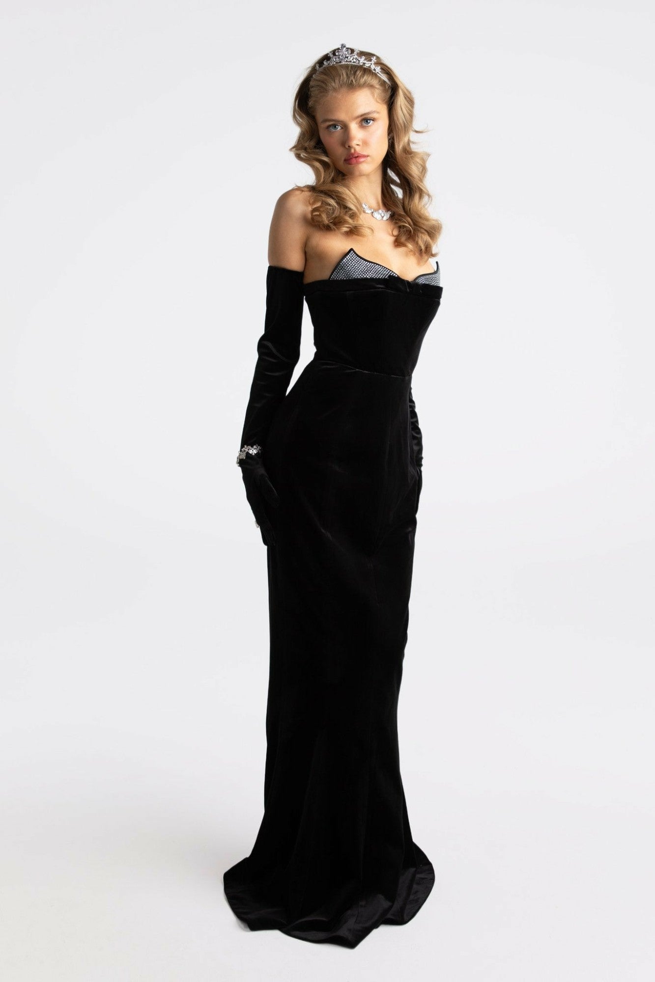 Nana Jacqueline Juliana Velvet Dress: Black Maxi Dress for Formal Event Black