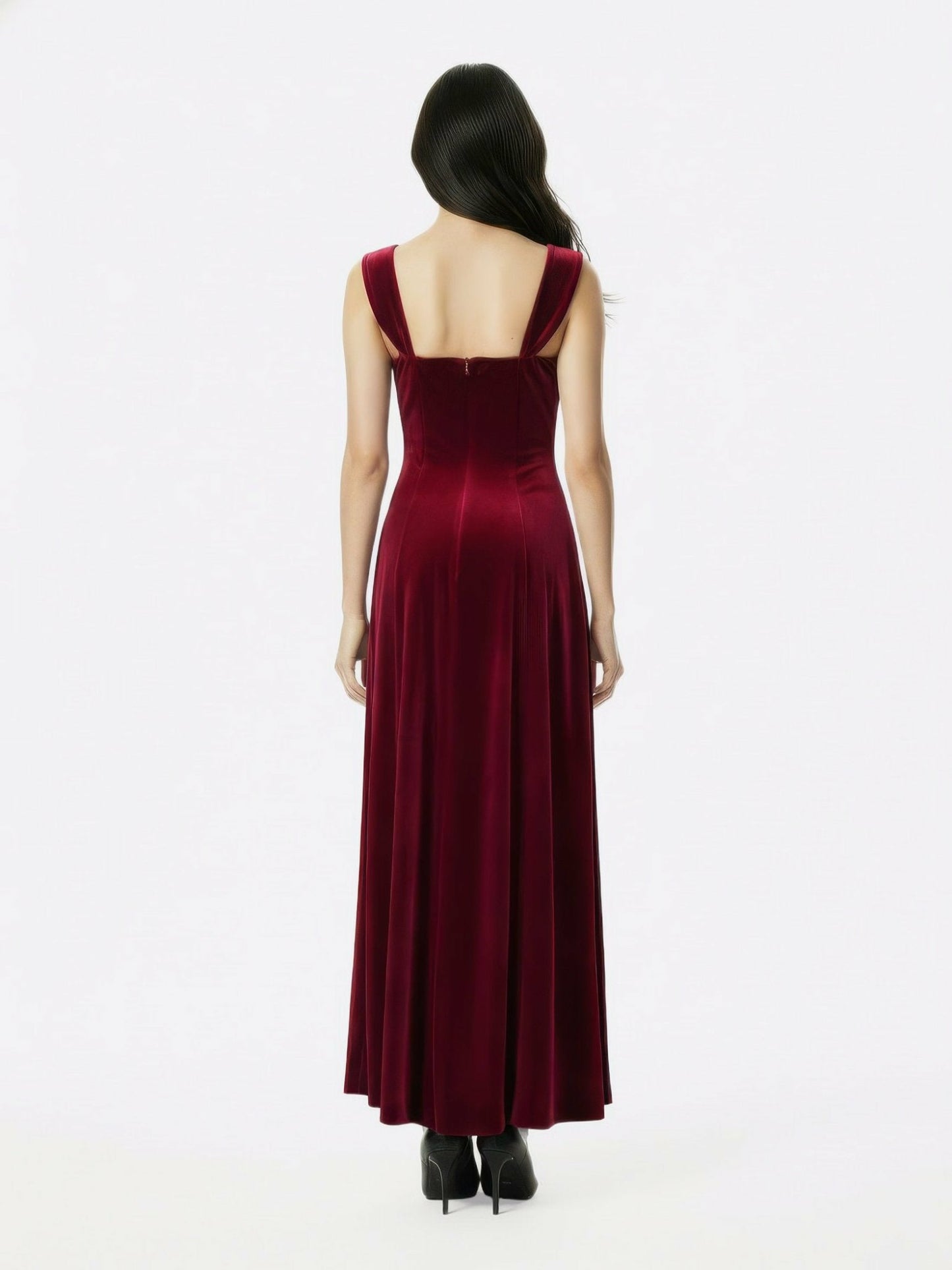 Nana Jacqueline Belle Velvet Maxi Dress: Red Maxi Dress for Formal Wedding Guest Red