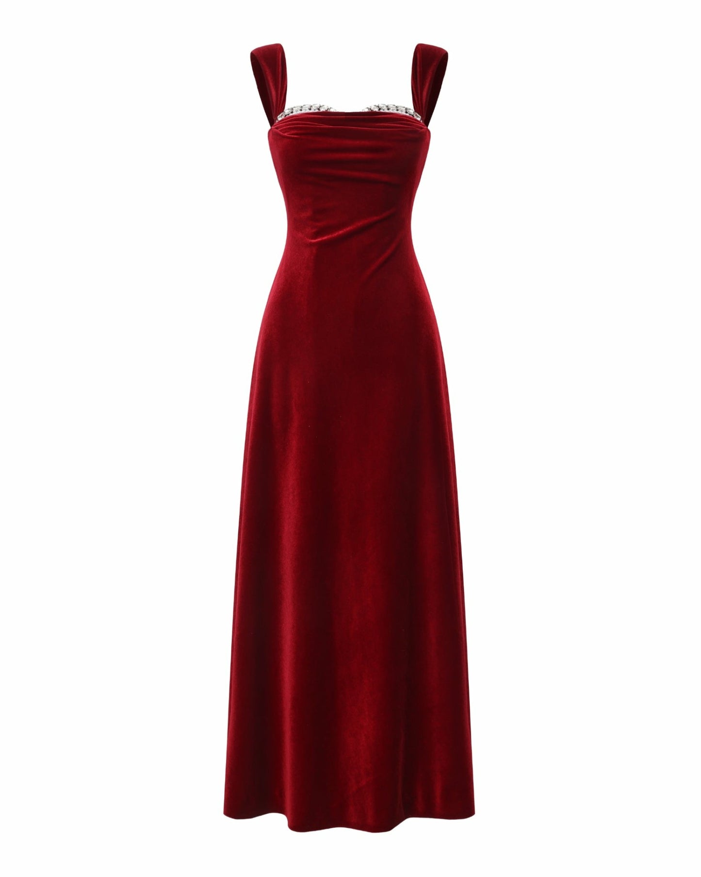 Nana Jacqueline Belle Velvet Maxi Dress: Red Maxi Dress for Formal Wedding Guest Red