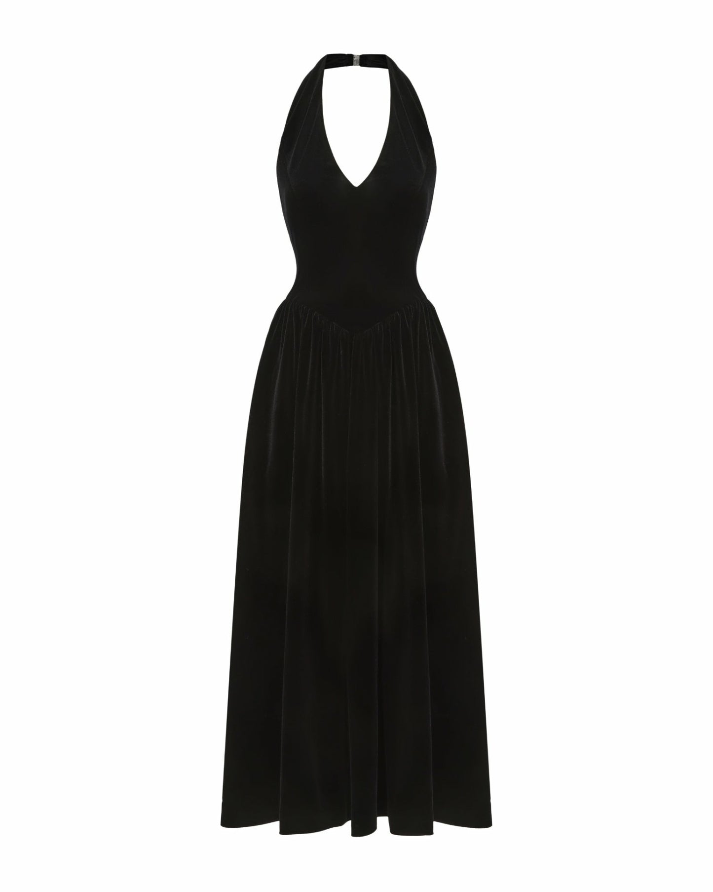Nana Jacqueline Sabine Velvet Maxi Dress: Black Maxi Dress for Cocktail Party Black