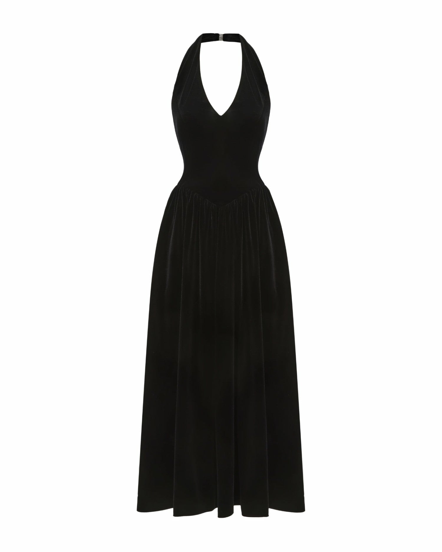Nana Jacqueline Sabine Velvet Maxi Dress: Black Maxi Dress for Cocktail Party Black
