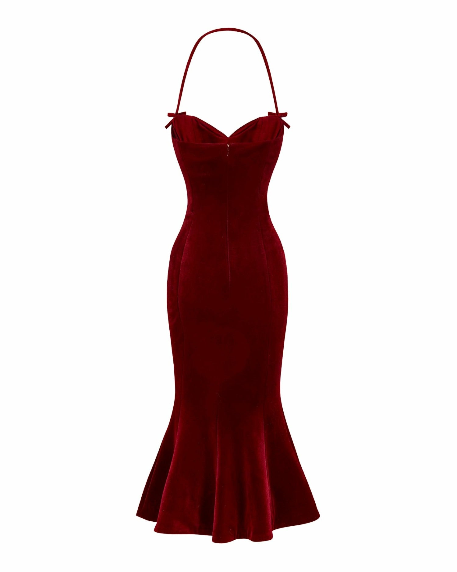 Nana Jacqueline Althea Velvet Maxi Dress: Red Maxi Dress for Cocktail Party Red