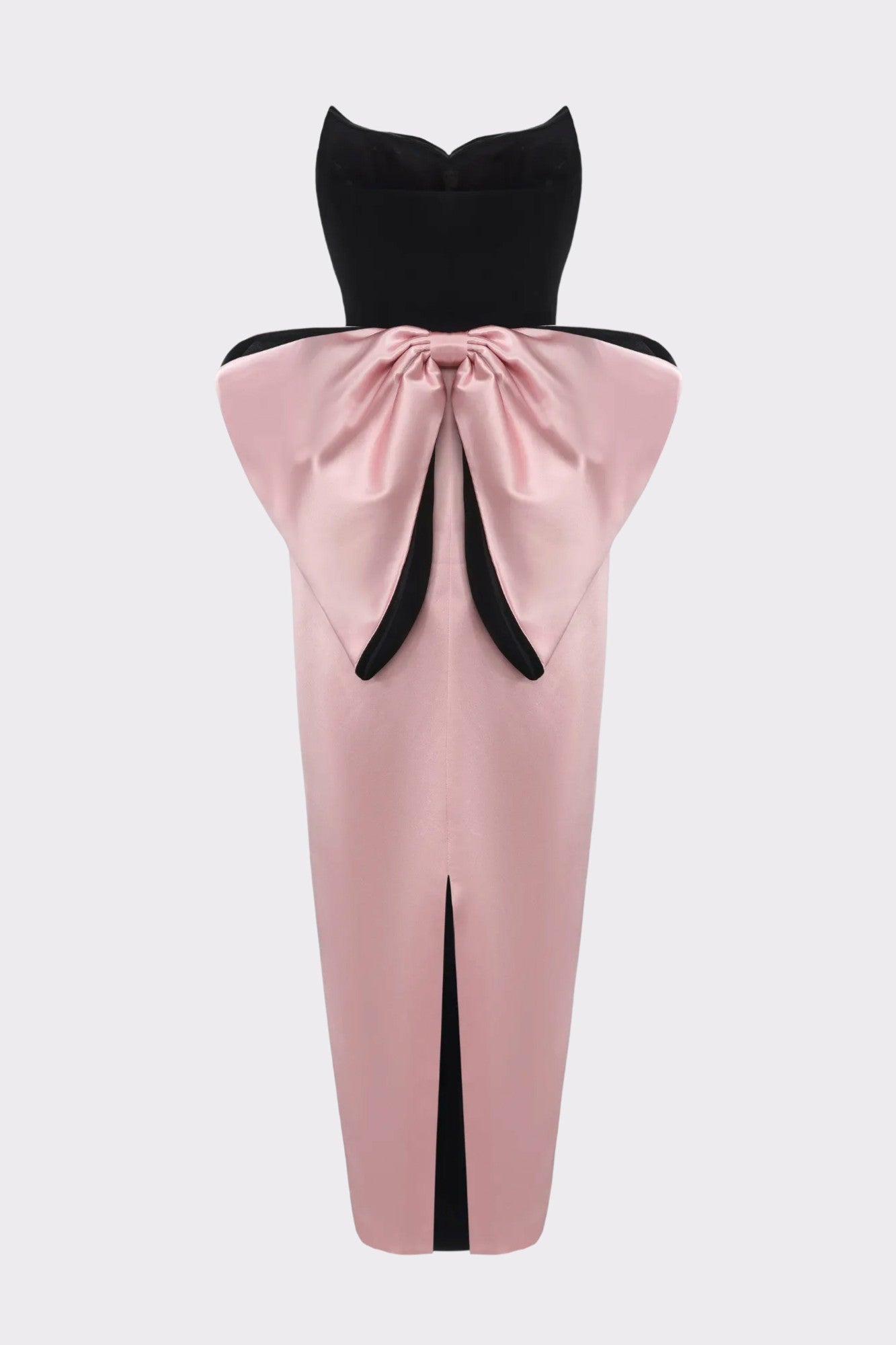 Nana Jacqueline Amor Strapless Velvet Maxi Dress: Black Pink Maxi Dress for Cocktail Party Black & Pink
