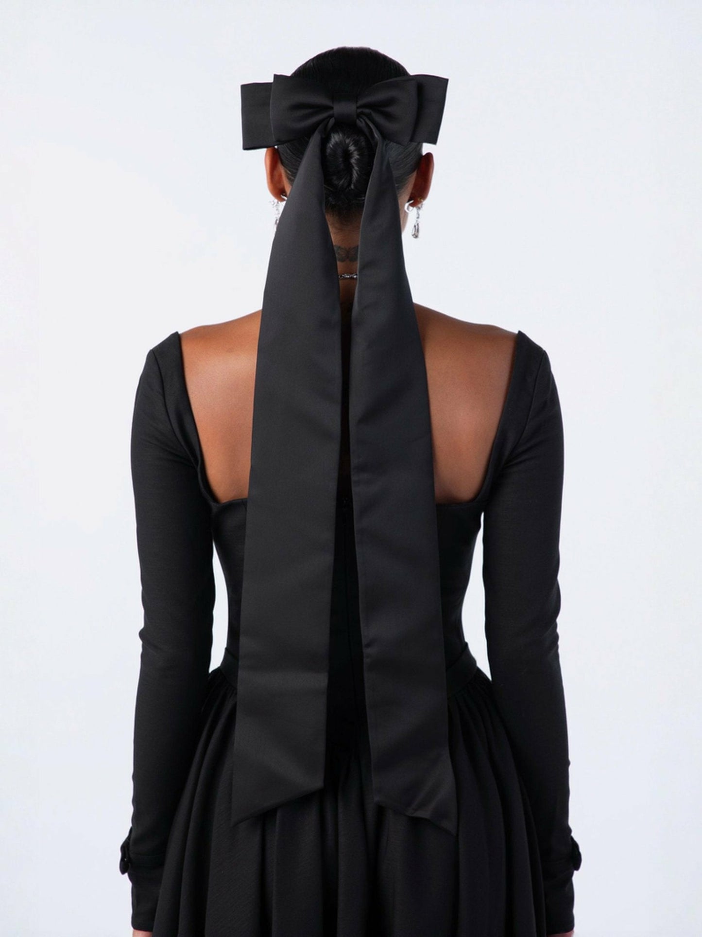 Nana Jacqueline Bernadette Dress: Black Midi Dress for Cocktail Party Black