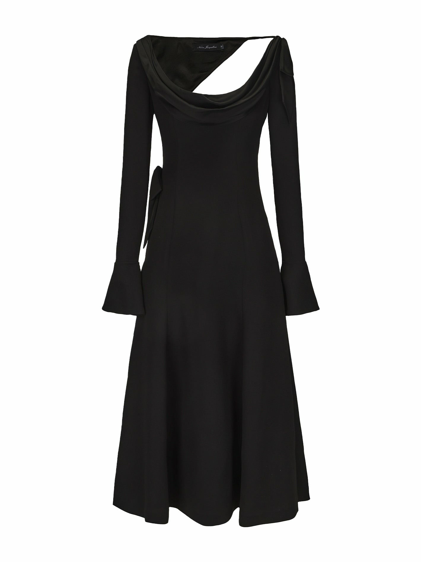 Nana Jacqueline Giselle Dress: Black Midi Dress for Cocktail Party Black