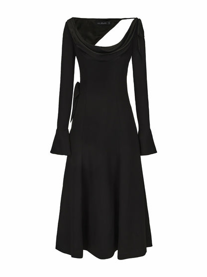 Nana Jacqueline Giselle Dress: Black Midi Dress for Cocktail Party Black