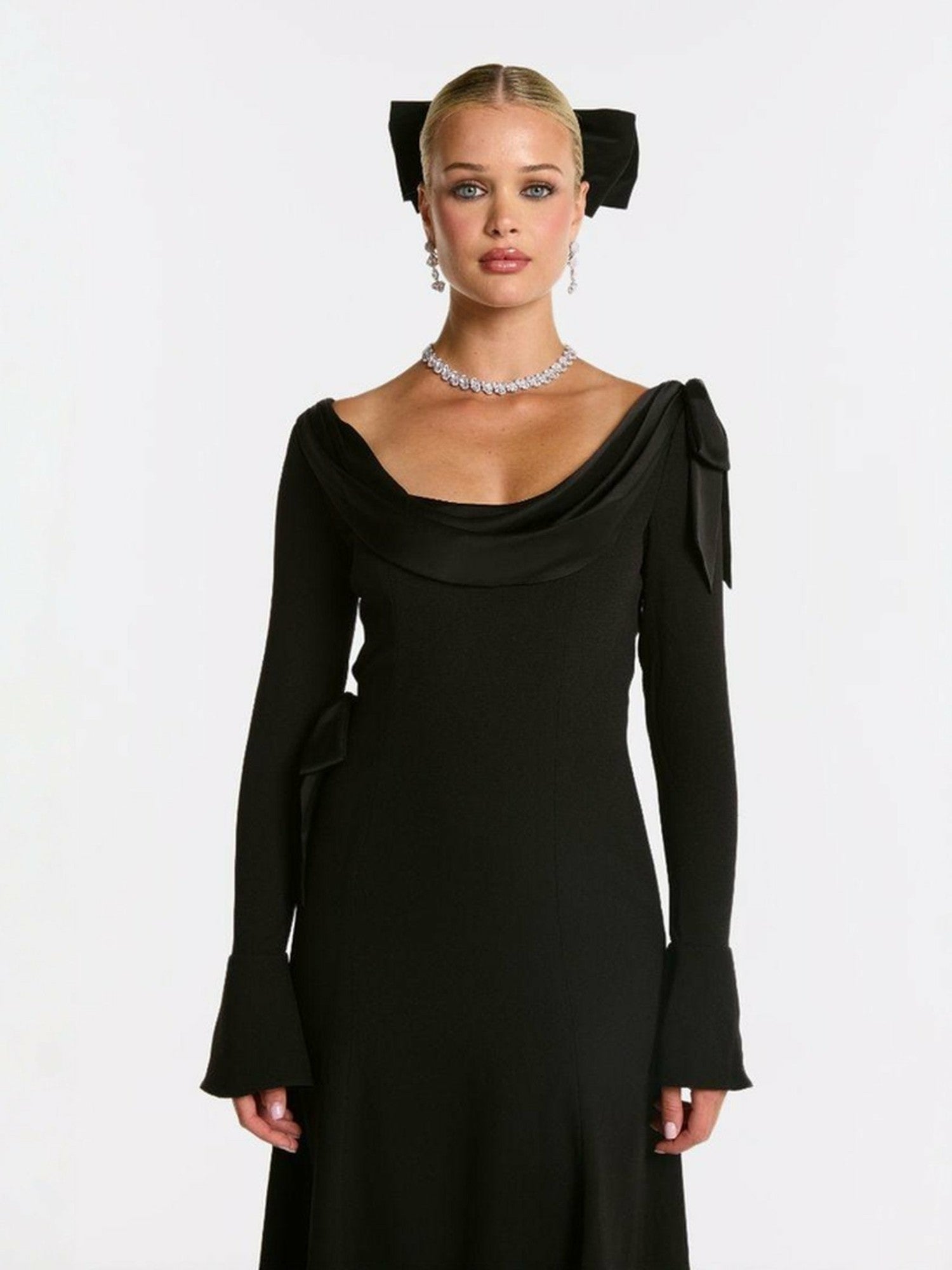 Nana Jacqueline Giselle Dress: Black Midi Dress for Cocktail Party Black