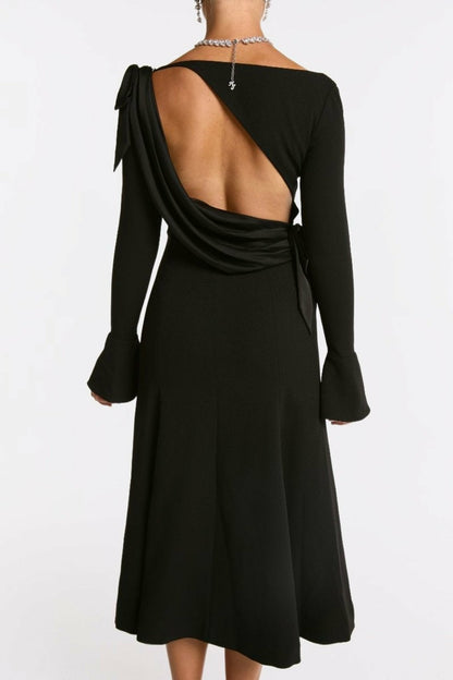 Nana Jacqueline Giselle Dress: Black Midi Dress for Cocktail Party Black