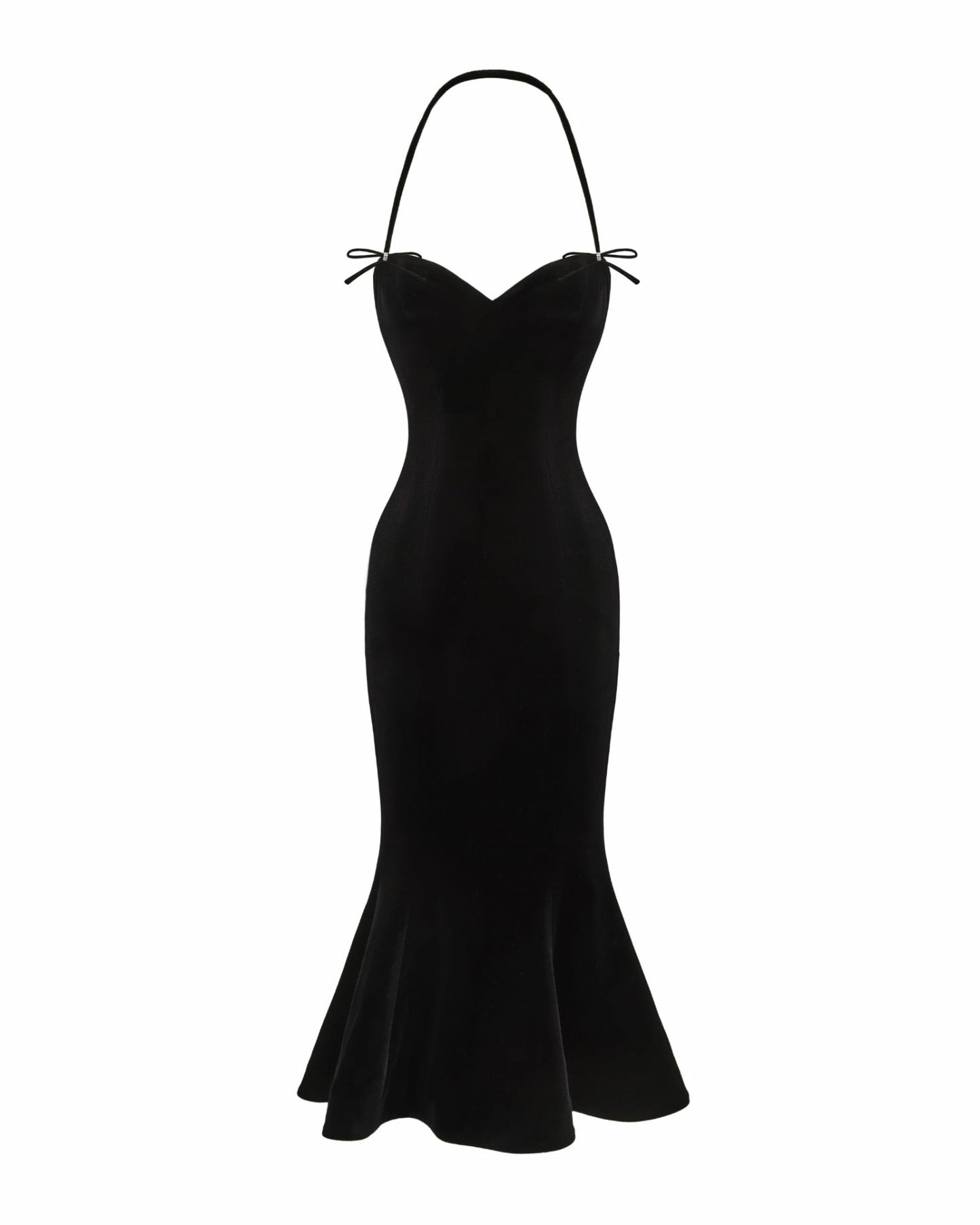 Nana Jacqueline Althea Velvet Maxi Dress: Black Maxi Dress for Cocktail Party Black