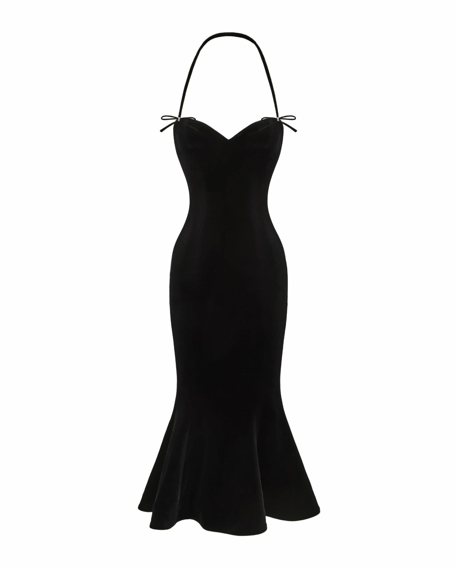 Nana Jacqueline Althea Velvet Maxi Dress: Black Maxi Dress for Cocktail Party Black