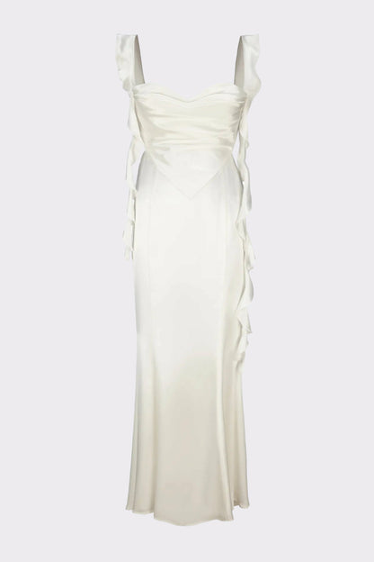 Nana Jacqueline Caroline Dress: White Maxi Dress for Rehearsal Dinner White
