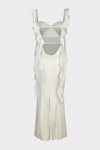 Nana Jacqueline Caroline Dress: White Maxi Dress for Rehearsal Dinner White