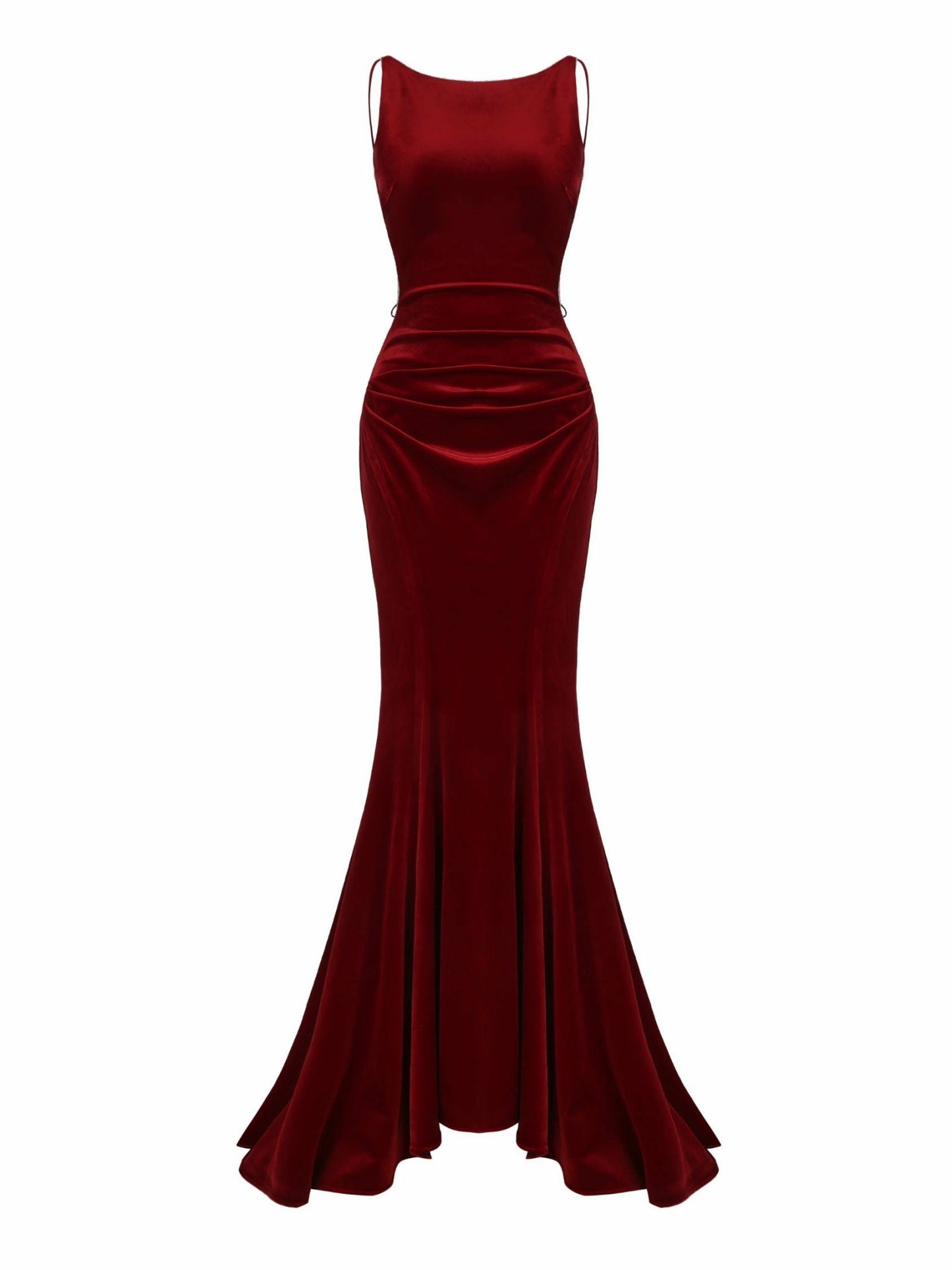 Nana Jacqueline Pauline Velvet Dress: Red Maxi Dress for Formal Wedding Guest Red