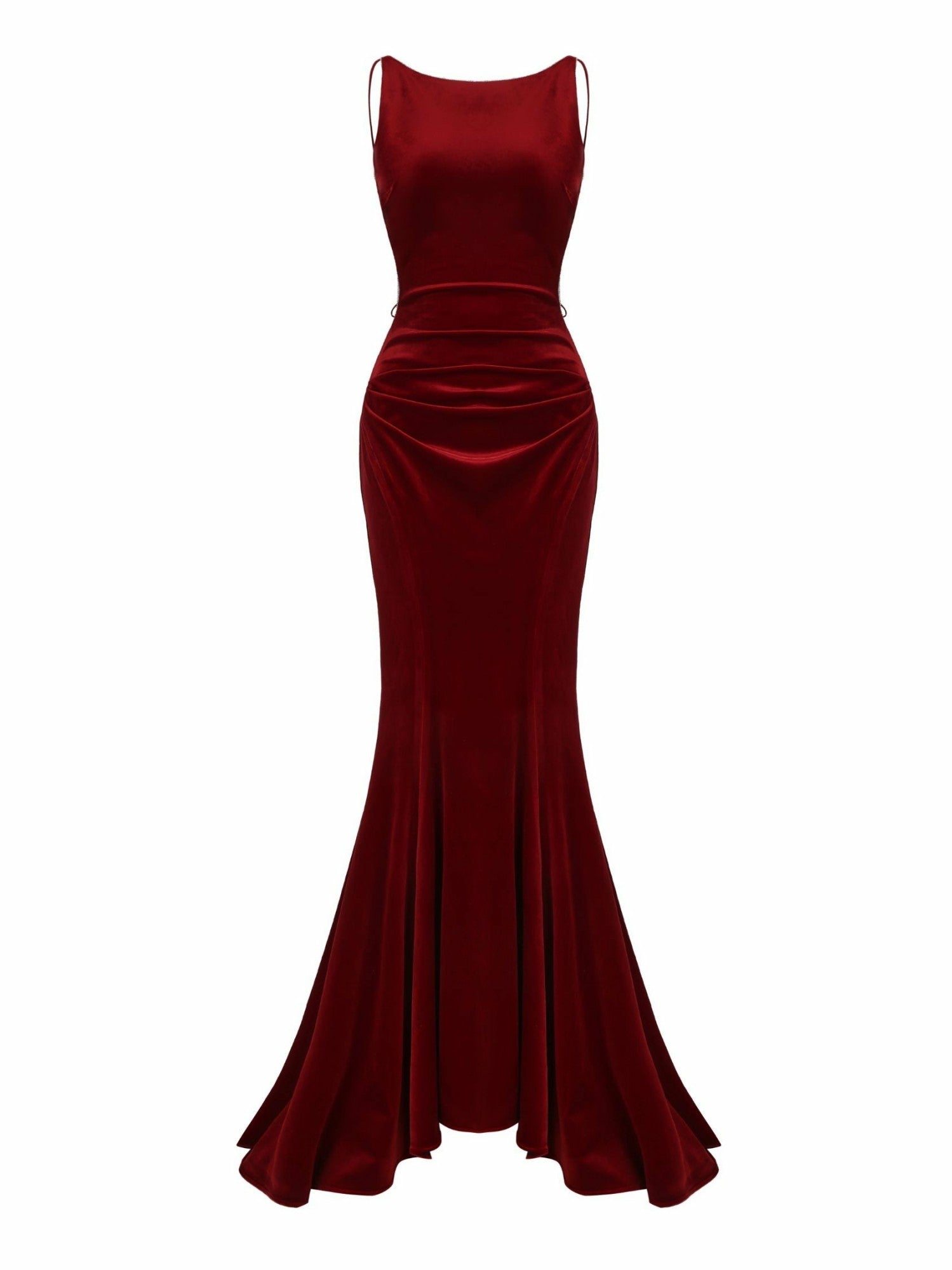 Nana Jacqueline Pauline Velvet Dress: Red Maxi Dress for Formal Wedding Guest Red
