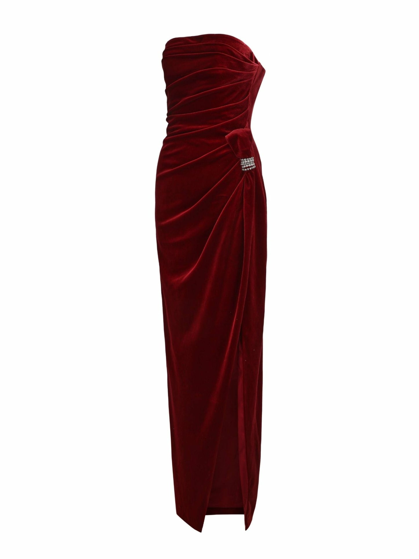 Nana Jacqueline Emma Velvet Dress: Red Maxi Dress for Cocktail Party Red