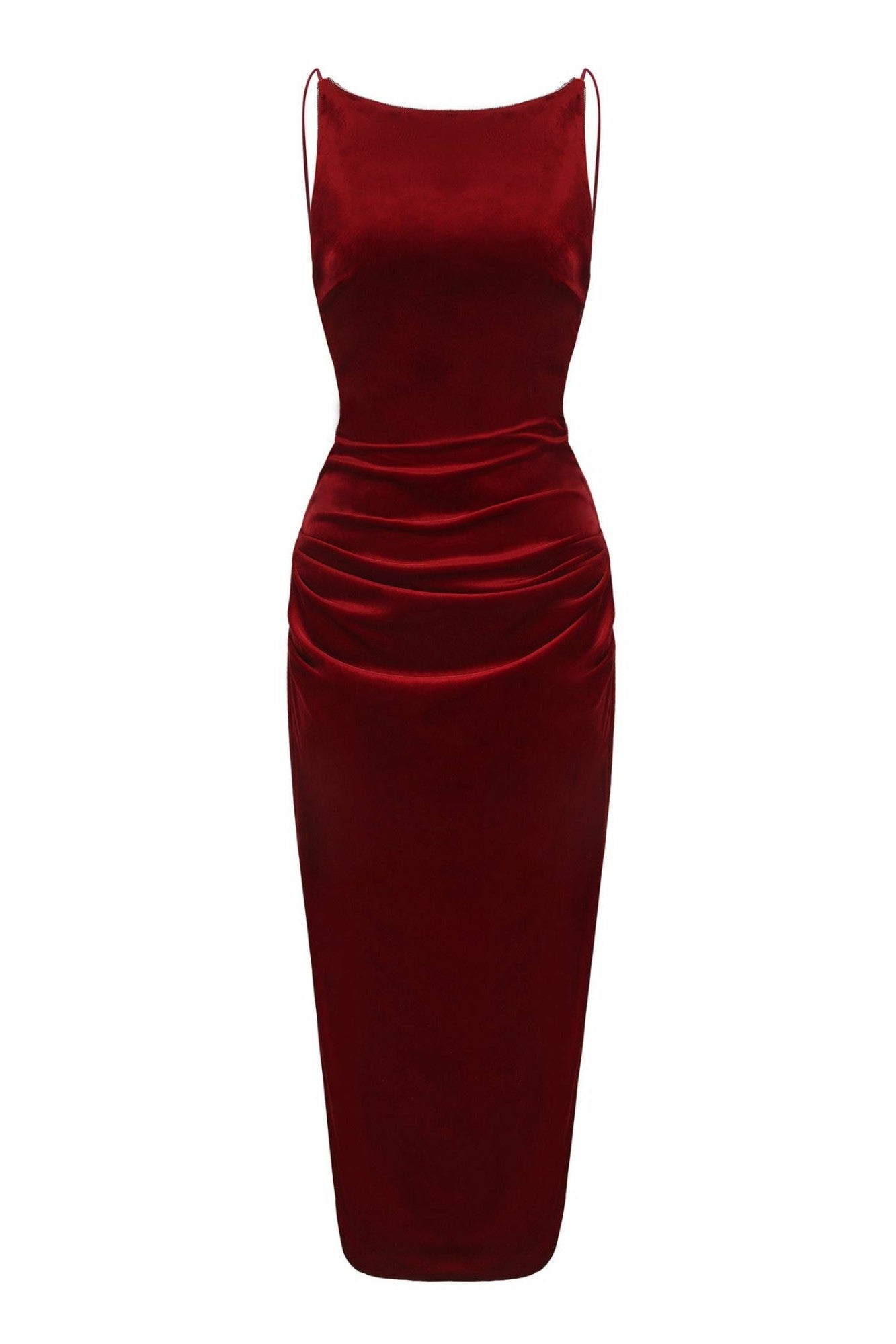 Nana Jacqueline Cristina Dress: Red Midi Dress for Cocktail Party Red