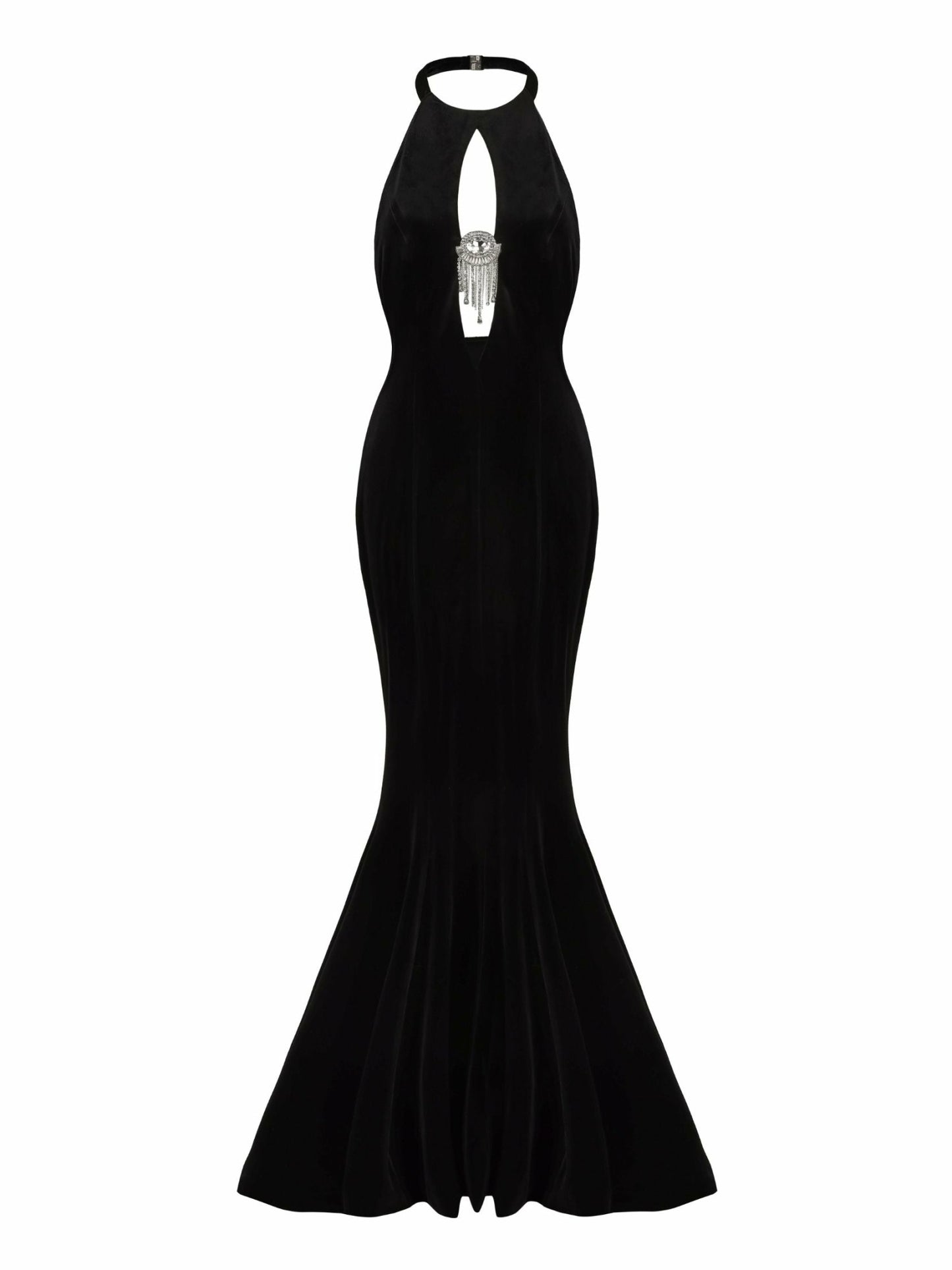 Nana Jacqueline Liliane Velvet Dress: Black Maxi Dress for Formal Event Black