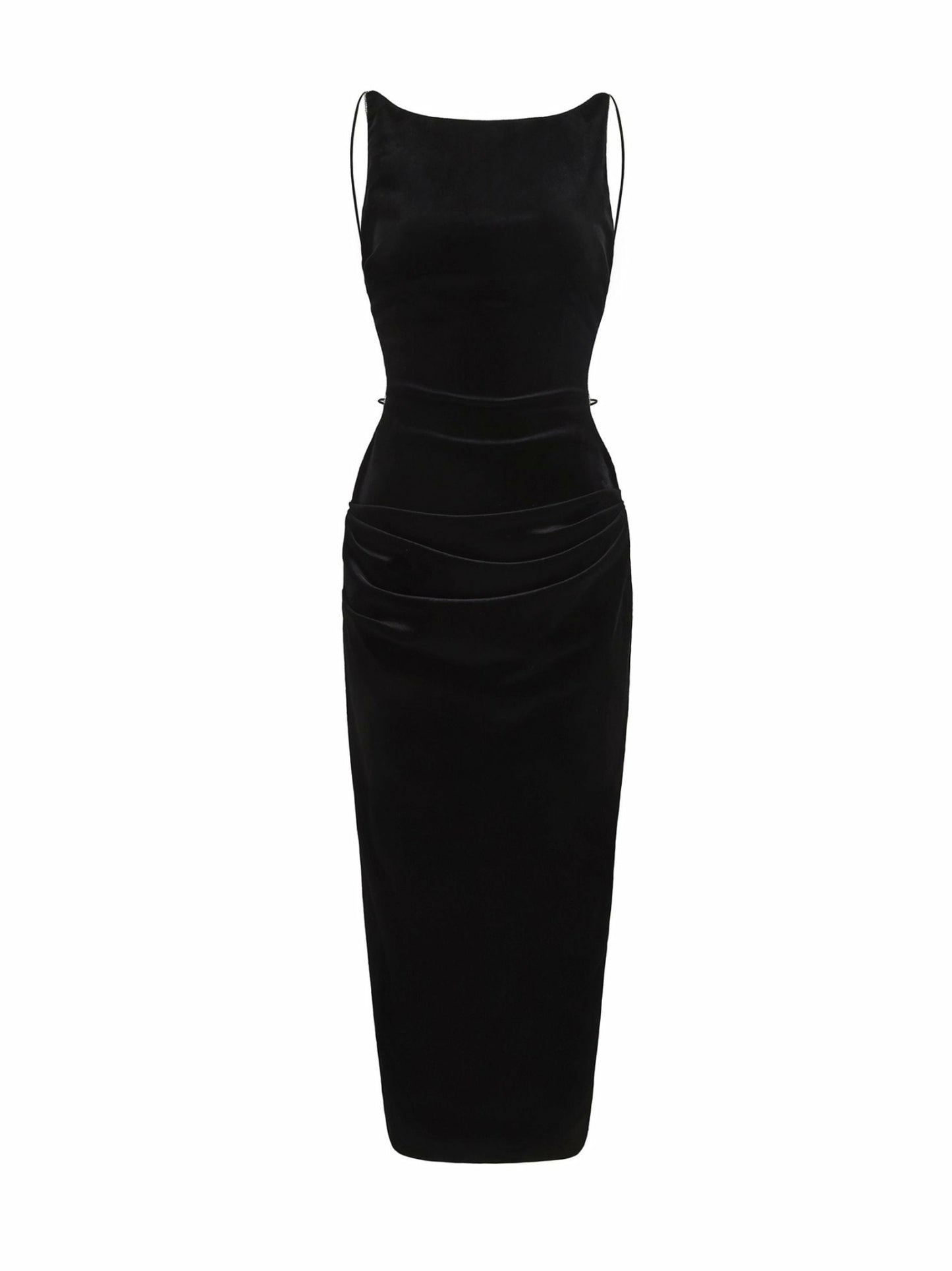Nana Jacqueline Cristina Dress: Black Midi Dress for Cocktail Party Black