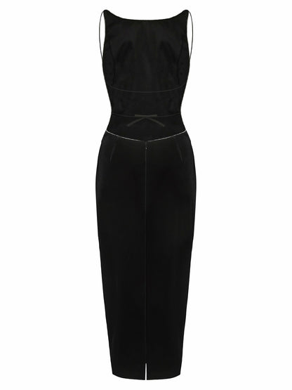 Nana Jacqueline Cristina Dress: Black Midi Dress for Cocktail Party Black