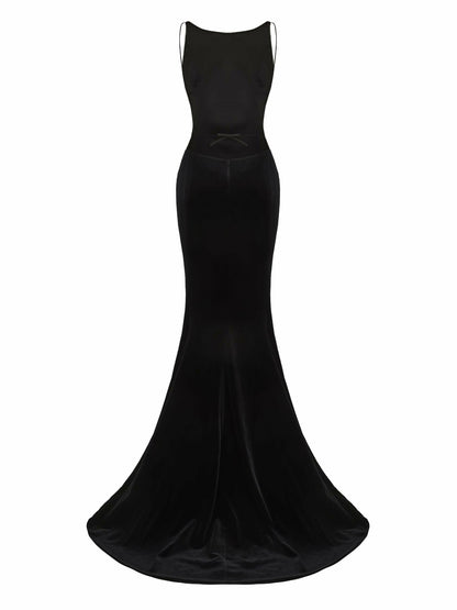 Nana Jacqueline Pauline Velvet Dress: Black Maxi Dress for Formal Events Black