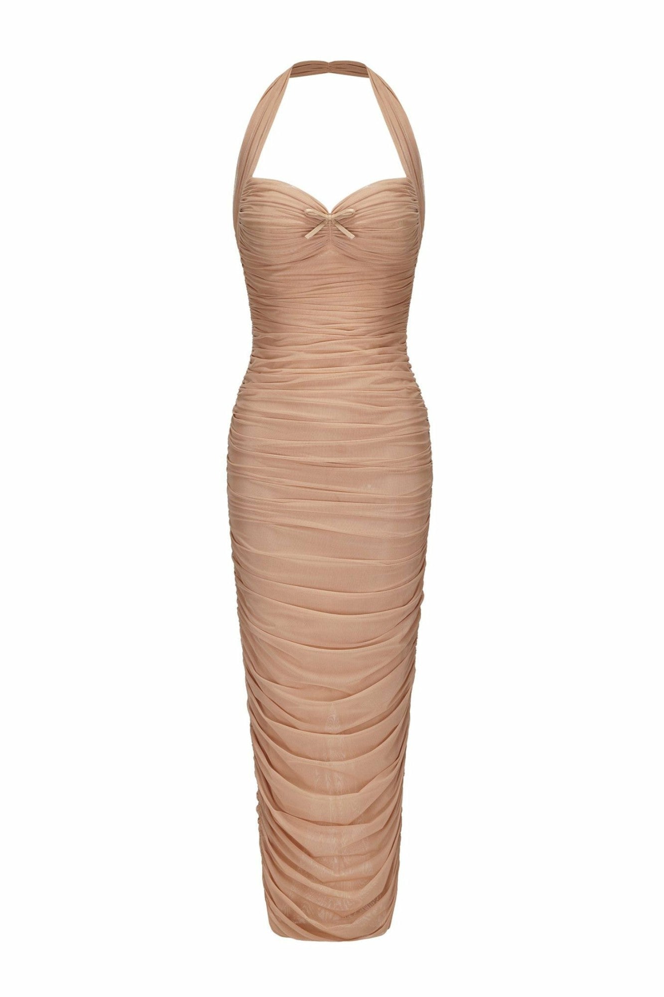 Nana Jacqueline Francesca Dress: Beige Midi Dress for Cocktail Party Beige