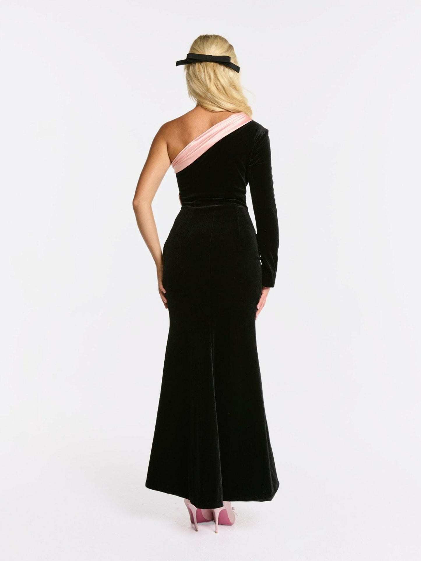 Nana Jacqueline Bethany Velvet Dress: Black Maxi Dress for Formal Wedding Guest Black
